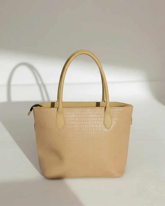 Elegant Croc Texture Tote Handbag for Women